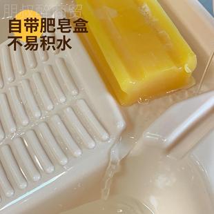 洗衣一搓衣体盆大号盆加用厚塑料搓衣一体XPJ式 搓衣盆带搓衣板家