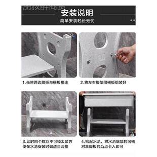 一体用GKE阳台家洗衣盆带庭搓板室外院大理石水品石英新石洗衣池