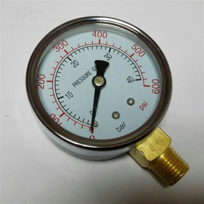60mm 压力表 40bar 600psi 立式 pressure gauge 双刻度压力指示
