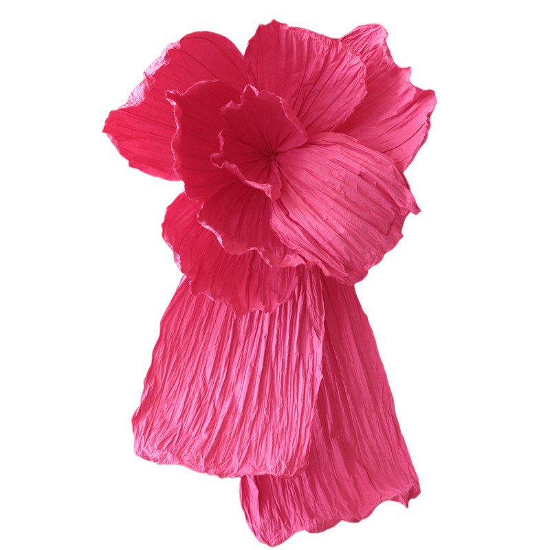 巨型手工白色纸花玫红色立体花婚B庆舞台装饰道具美陈橱窗摄影用