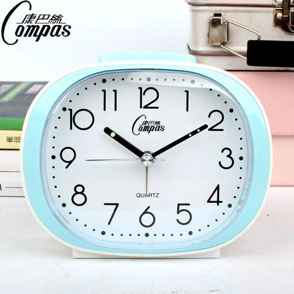 康巴丝学生用小闹钟静音创意儿童音乐闹铃卧室夜灯简约床头电子表