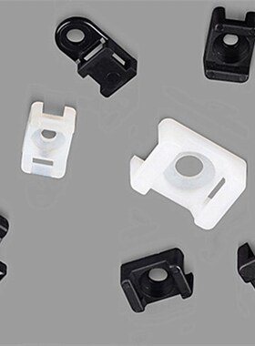 马鞍形扎带固定座HC-2/STM-1螺丝孔型固定电缆走线理线扣黑色白色