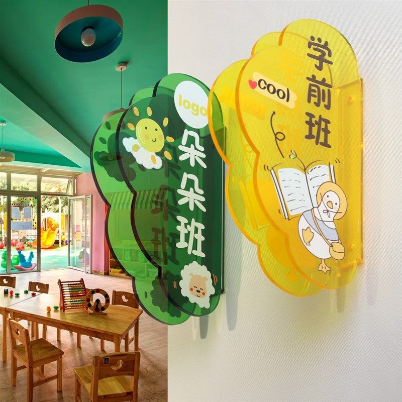 薇素蔓科室牌创意双面定制内容幼儿园医院教室班级厕所卫生间酒店