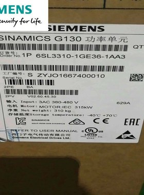 6SL3210-5DE12-4UA0现货7台INAMICS V70 输入电压:380-480 V