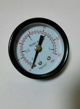 40mm轴向压力表 2kg/cm2 30psi 横式压力表 (压力相当于0.2mpa)