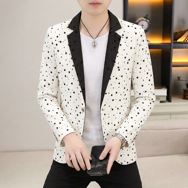 休闲西服男帅气单西外套高级感韩版修身时尚潮流春夏季小男装上衣