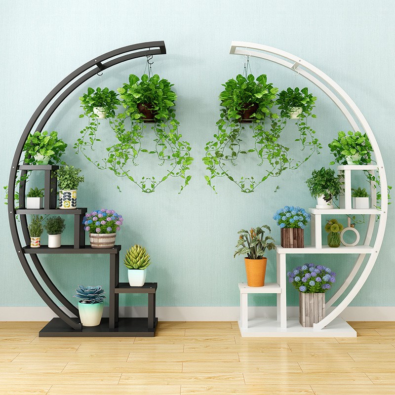 J櫅1圆形花架子客厅落地u式花架展示架室内置物架阳台绿植架高端