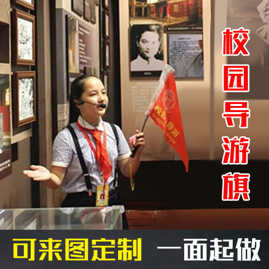 导游旗定制学校导游旗带队小旗创意导游旗便携伸缩杆游行旗定制旅