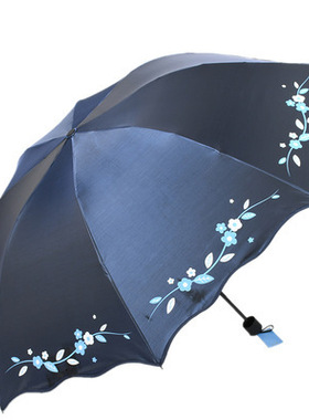 天堂伞黑胶遮阳33637晴雨双人加大固女三折叠防晒33733E