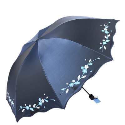 天堂伞黑胶遮阳33637晴雨双人加大固女三折叠防晒33733E