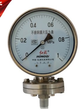 不锈钢膜片压力表YPF-100 150B BF 0.16 0.251.01.6162540MPA