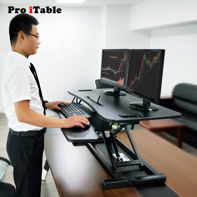谱乐Proitable升降桌站立办公电脑桌显示器支架升降台折叠增高架