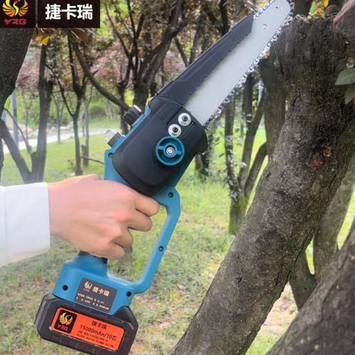捷卡瑞锂电修枝锯家用级8寸充电式无刷电机电链锯伐木锯修剪进口