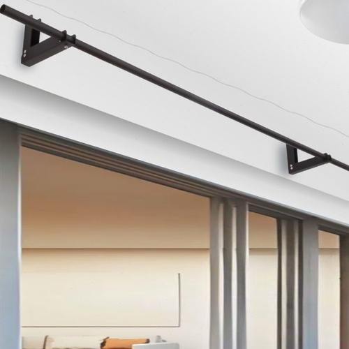 沛晴 横梁晾衣杆免打孔可折叠移门上方晾衣杆窗框固定晒衣架