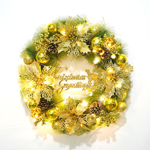 饰圣诞场景布 饰藤圈圣诞墙挂花环装 圣诞节装 饰品g花环40cm门挂装
