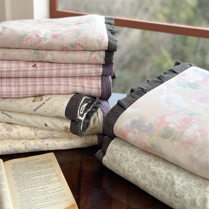 【商店】A类法式全棉花边双层纱小碎花仙女四件套学生三件套