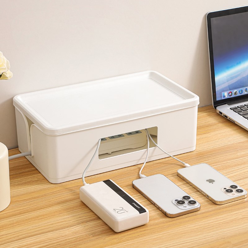 排插收纳盒插线板数据线理线盒插排插座桌面理线器充电器收纳盒