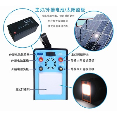 太阳能发电系统家用一体机移动电源户外光伏板充电锂电池220V全套