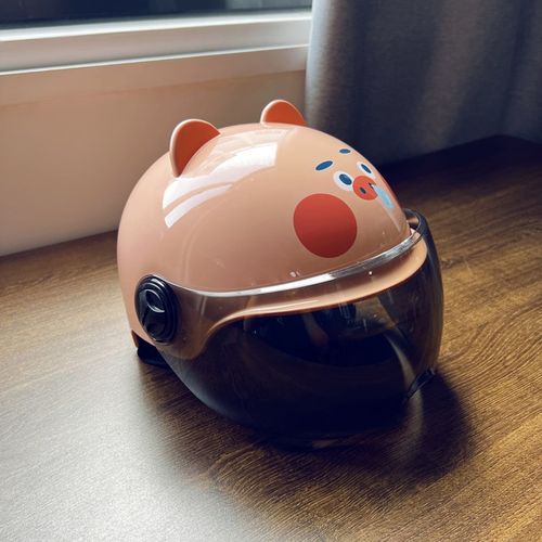 夏季儿童电动车头盔可爱小猪滑板车安全帽卡通平衡车半盔男女童