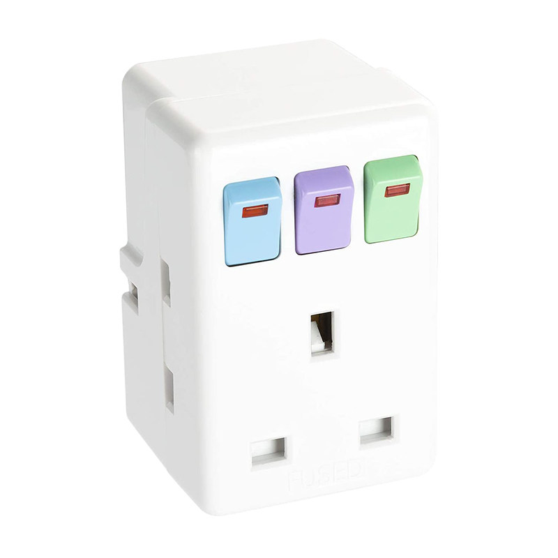 新款多功能英规香港版多孔转换器魔方插座家用插排插头一转三拖