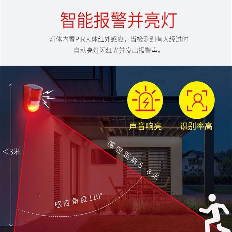 红外线防盗报警器家用门窗小偷人体感应探测器户外安防警报器