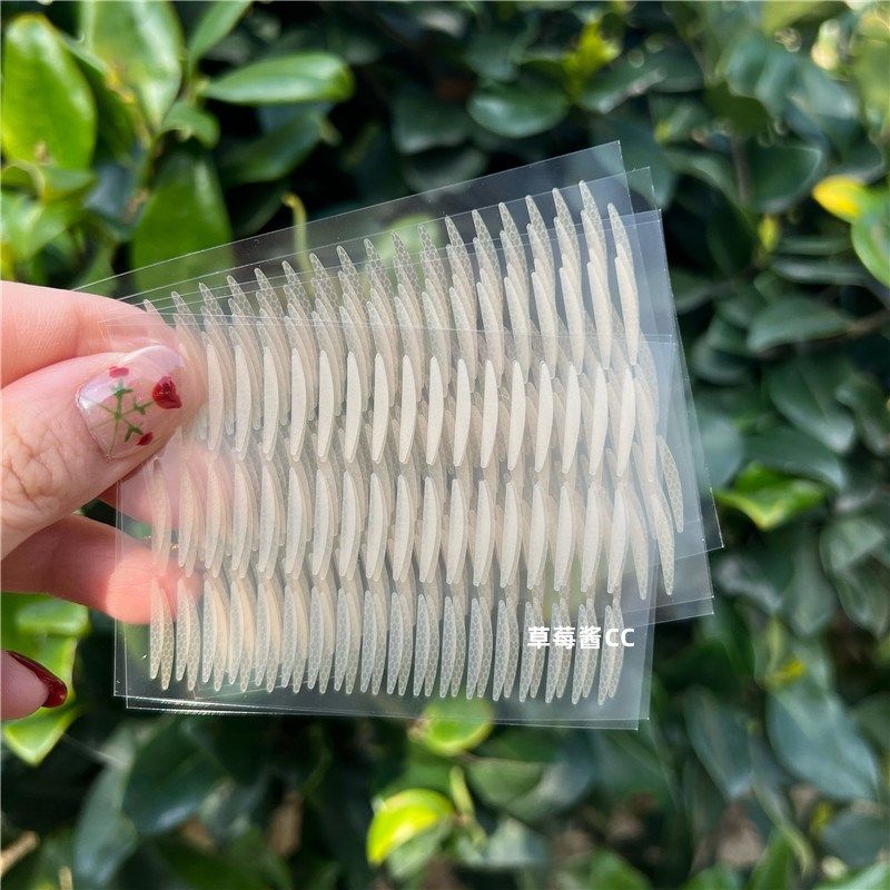 局部双眼皮贴短款女内双单面蕾丝网纹肉色隐形透明窄半截小号调整