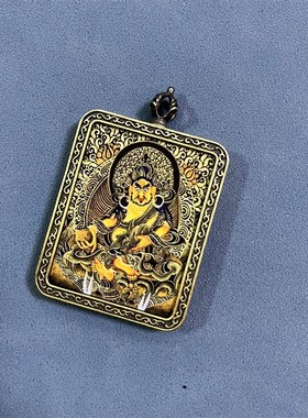 非纯手绘黄财神唐卡吊坠厂家景E区夜市地摊招财配饰纪念品代发