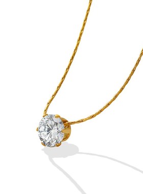 浪漫风潮个性锁骨链首饰镶嵌单钻锆G石项链情侣款小众设计饰品女