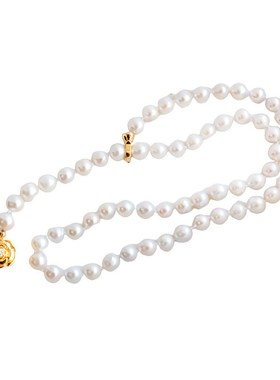 母贝珠项链不掉色女秋冬珍珠毛衣链高级I感长款轻奢串珠新中式饰