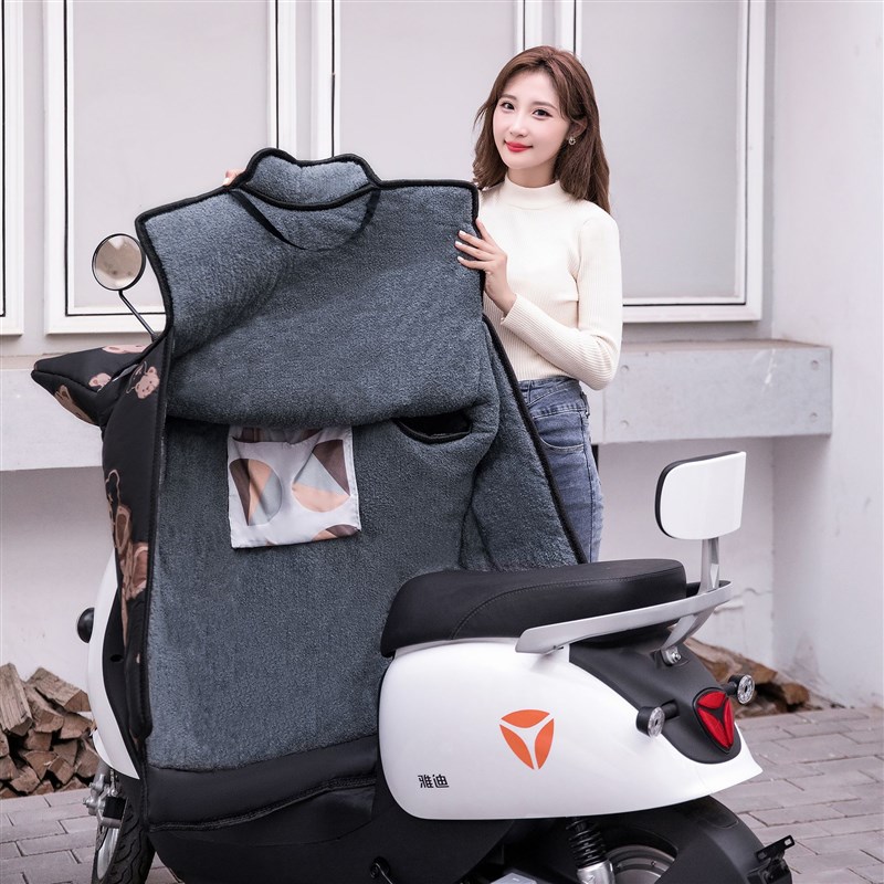 电动车挡风被冬季加绒保暖加厚防水E挡风衣电瓶摩托三轮通用防风