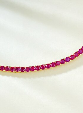 珠宝2024新款9q25银鸽血红满钻红钻手链日常经典时尚OL直播款