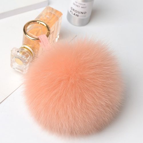外贸狐狸毛球皮草挂件女s士包包配饰可爱毛球汽车钥匙扣12cm