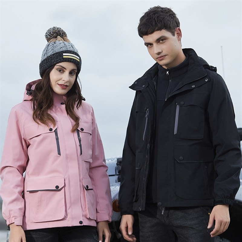 秋冬季羽绒冲锋衣男三合一可拆卸内胆G加绒加厚女户外滑雪服外套