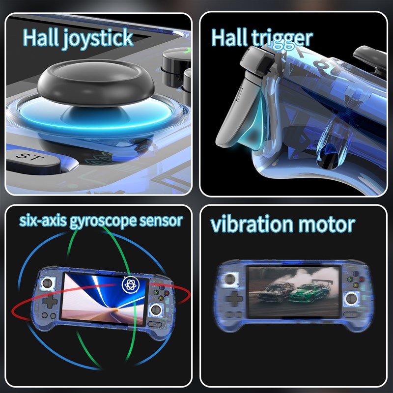 新款RG556掌机安卓13大屏霍M尔摇杆手柄串流投屏掌上游戏