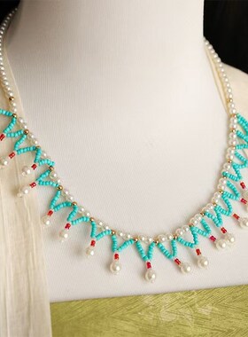 江南序古风璎珞项链m超仙双层流苏颈饰复古吊坠汉服马面裙唐风配