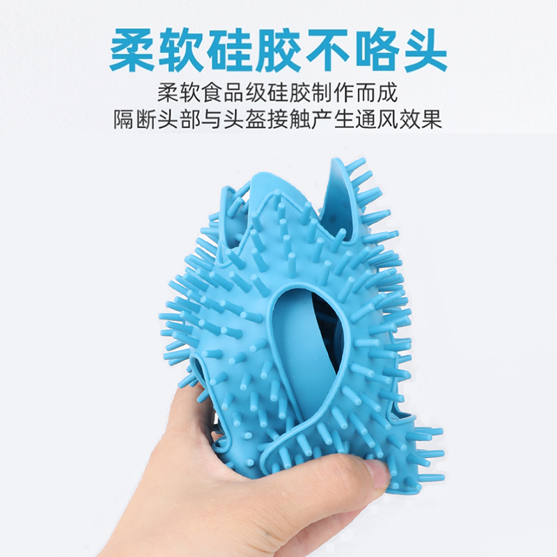 电动摩托车头盔内衬垫防压t发型夏季硅胶透气不压头发神器安全半