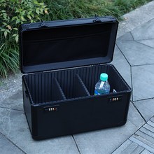 全黑中号手提铝合金密码工具箱设备仪器箱航模箱配隔板保险收纳箱