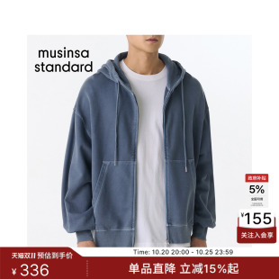韩国秋冬时尚男士街头连帽拉链卫衣开衫外套MUSINSA STANDARD