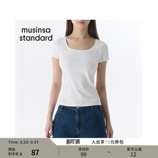 T恤musinsa 韩国26春季 圆领短袖 女士日常通勤修身 standard 新品