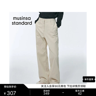 韩国女士简约高腰灯芯绒宽松直筒复古西裤MUSINSA STANDARD