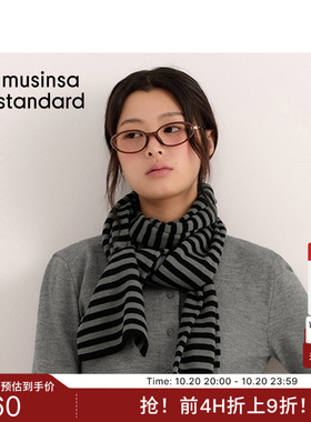 韩国26秋冬新品休闲女士休闲百搭条纹针织围巾MUSINSA STANDARD