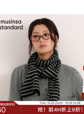 韩国26秋冬新品休闲女士休闲百搭条纹针织围巾MUSINSA STANDARD