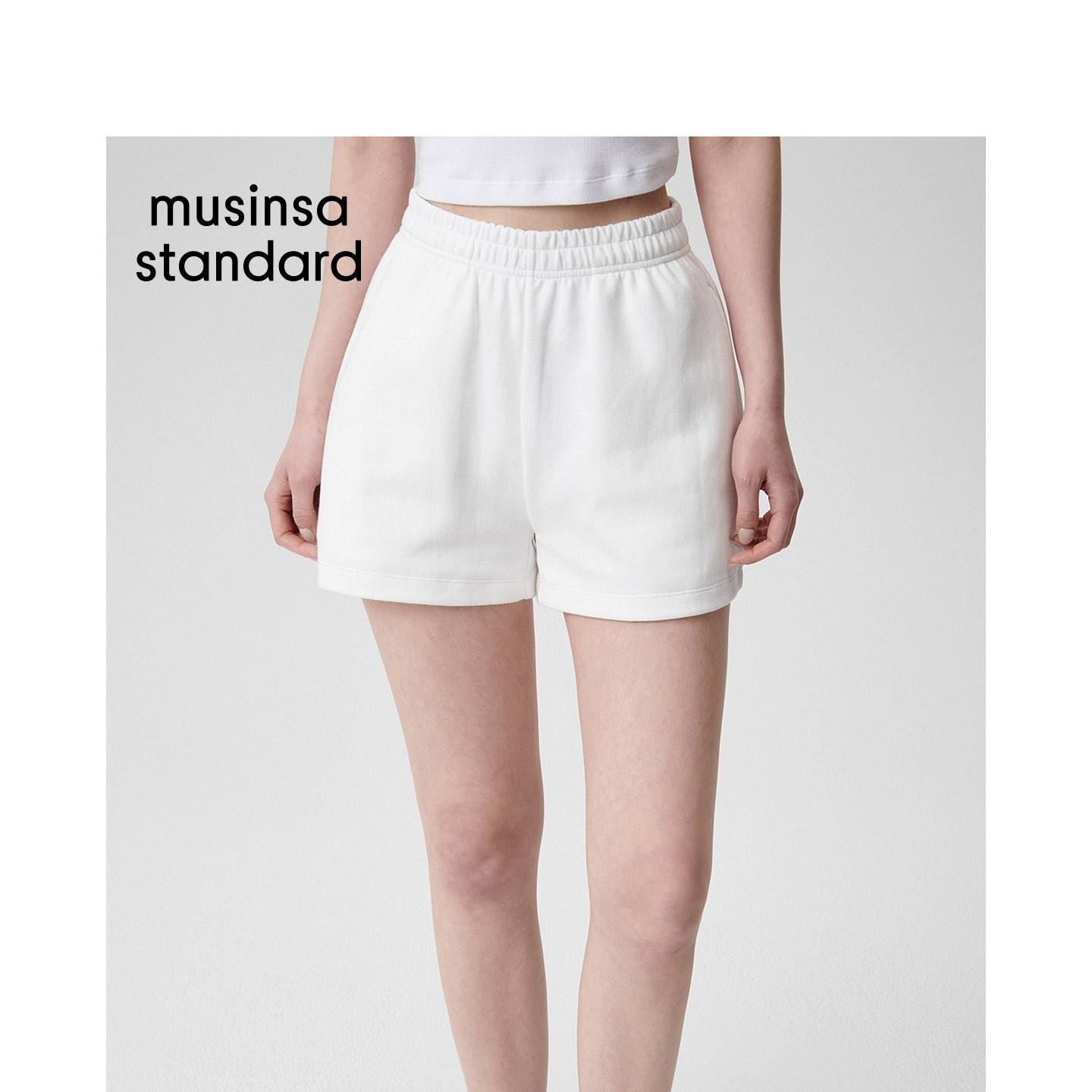 韩国26新品女士经典双层针织运动短款卫裤MUSINSA STANDARD