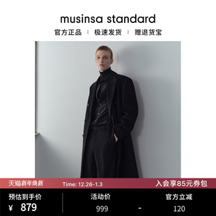 毛呢大衣外套musinsa 混纺双排扣长款 standard 大码 韩国25秋冬男士