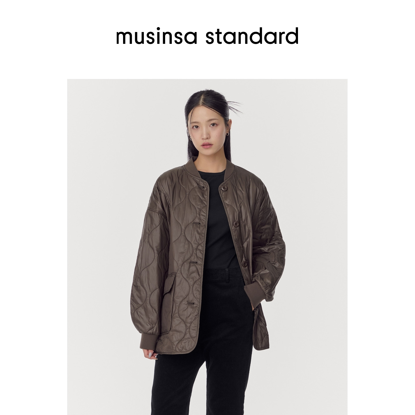 女士秋冬时尚廓形绗缝夹克外套