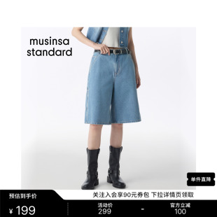 韩国26夏季新品女士潮流宽松百慕大休闲牛仔短裤MUSINSA STANDARD