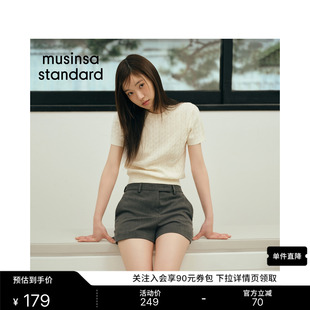 韩国26夏季新品女士通勤日常舒适圆领短袖针织衫MUSINSA STANDARD