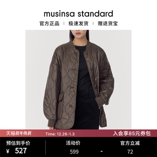 韩国25秋冬女士时尚 standard 纯色百搭廓形绗缝夹克外套musinsa