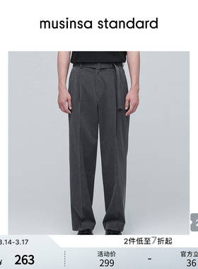 韩国春季男女大码宽腿直筒西装裤musinsa standard