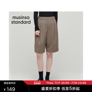 韩国春夏季女士宽版休闲百搭百慕大慵懒短西装裤MUSINSA STANDARD
